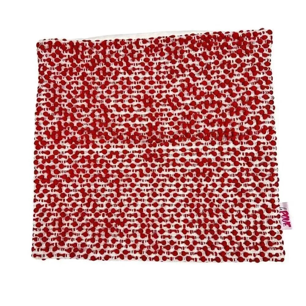 Le Pouf Textured Pillow Covers Red Cream No Pillow
